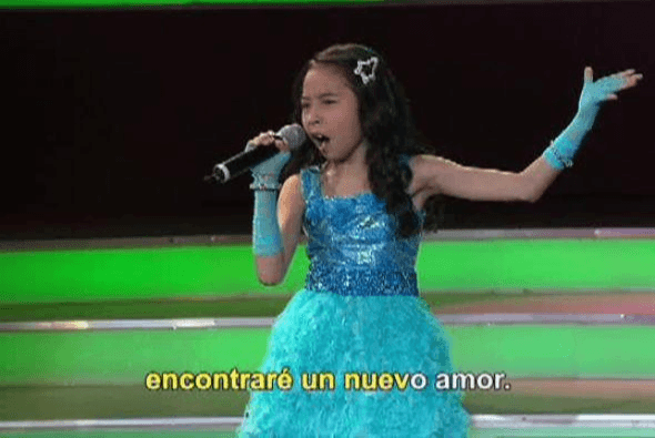 La pequeña Magaby llegó al concurso de talento infantil desde Monclova, Coahuila.