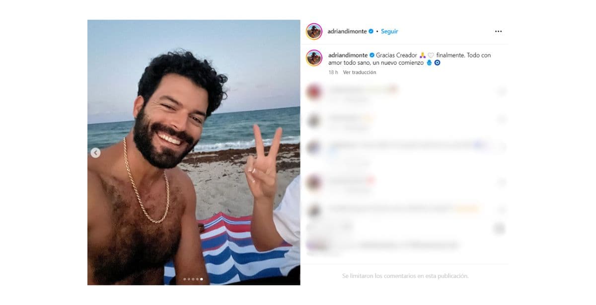 Adrián Di Monte feliz por su "nuevo comienzo" tras divorciarse de Sandra Itzel.