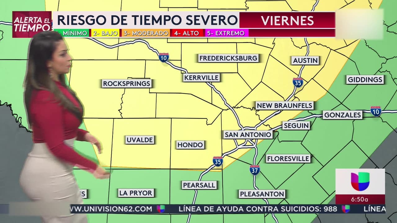 Valeria Barriga te explica cuál es el riesgo de tiempo severo y las tormentas que tendremos en la noche, particularmente en la zona del Hill Country.