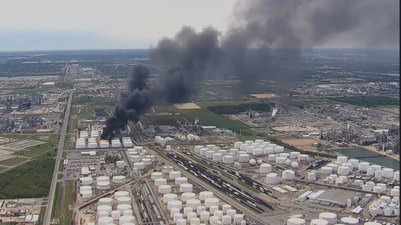 Esta es una de las primeras imágenes de la planta al comienzo del siniestro.