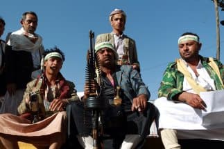 Milicianos hutíes en Adén, Yemen.