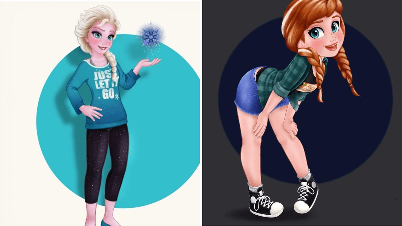 Y si ya te dio curiosidad por cómo se verían de adolescentes, la ilustradora superó nuestras expectativas cuando hizo estas postales. Definitivamente el color azul es el de Elsa.