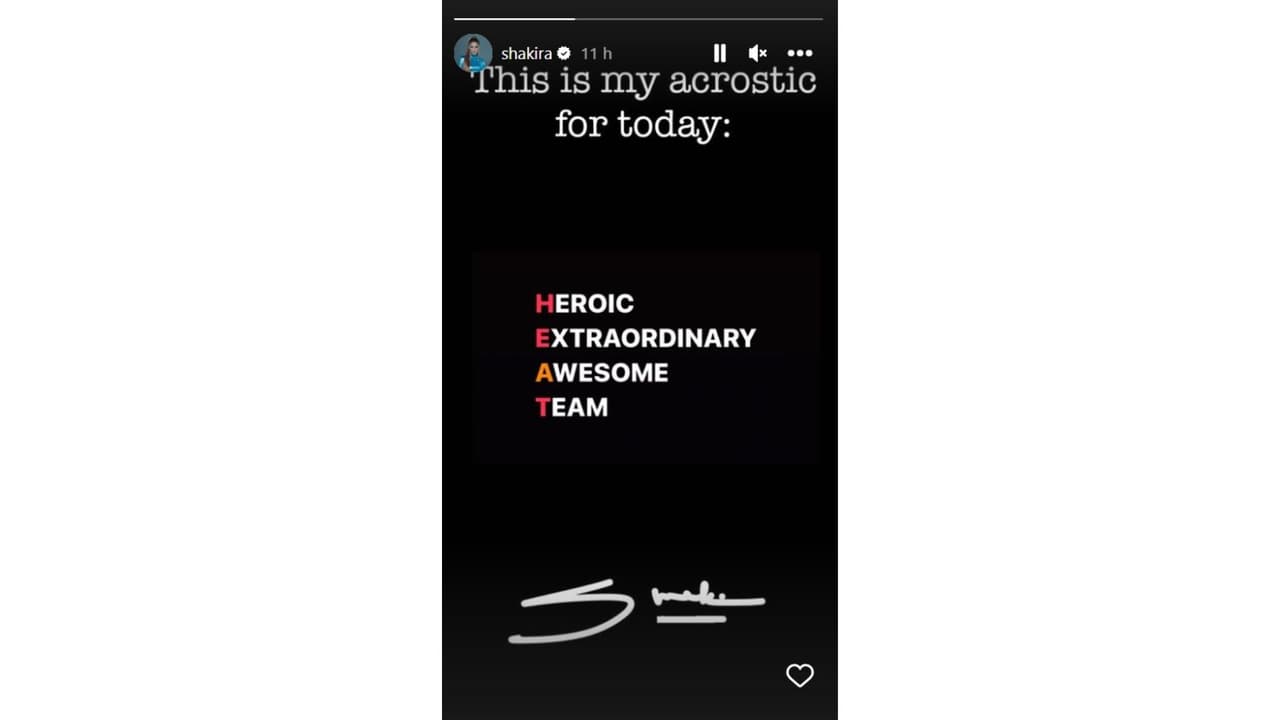 La historia que Shakira publicó.