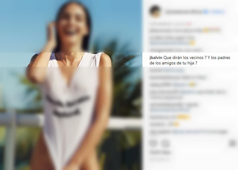 Pero el comentario, al parecer en tono de broma, emitido por Balvin acaparó las miradas: "¿Qué dirán los vecinos? ¿Y los padres de los amigos de tu hija?", publicó el cantante al lado de la imagen de la primera 'playmate' de Colombia.