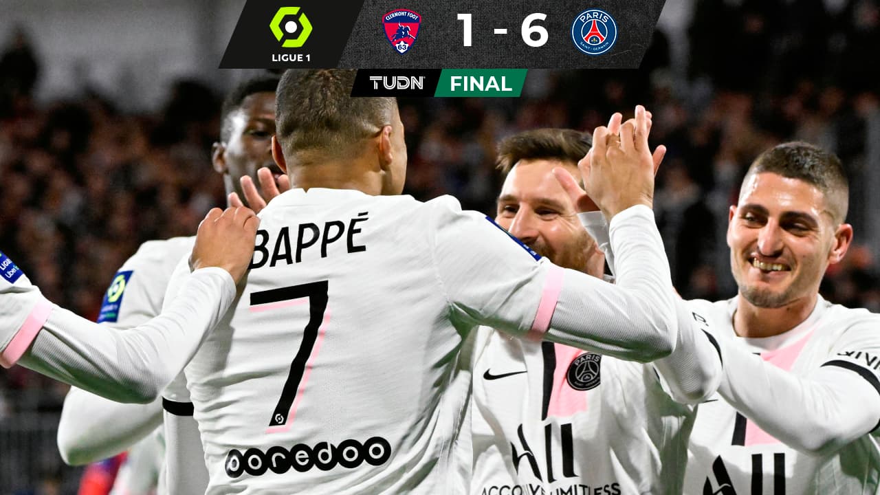 PSG golea con tripletes de Mbappé y Neymar más tres asistencias de Messi