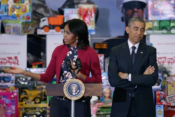 Ambos se mostraron muy orgullosos de todos los juguetes que donaron en trabajo conjunto con su personal de la Casa Blanca.