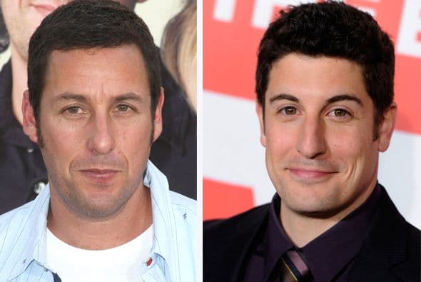 Adam Sandler y Jason Biggs, muy graciosos y muy parecidos.