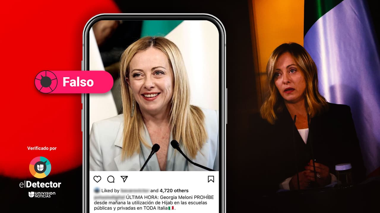 La primera ministra Giorgia Meloni no prohibió el uso del hiyab en las escuelas de Italia 