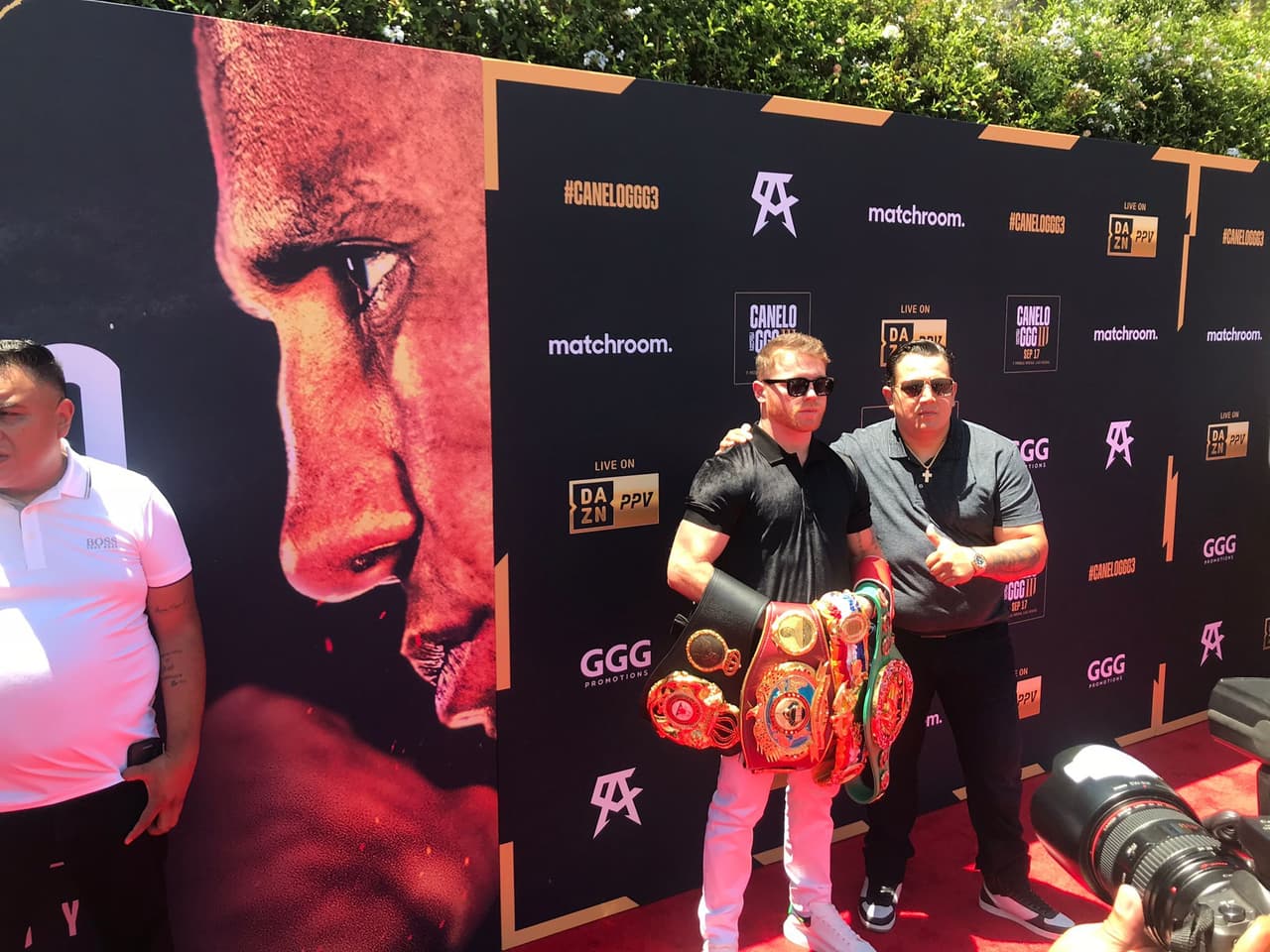 Conferencia de prensa de la trilogía entre el mexicano Saúl 'Canelo' Álvarez y el kazajo Gennady Golovkin 'GGG' en Los Angeles.