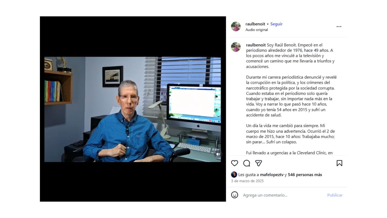 Raúl Benoit tenía 65 años al momento de su fallecimiento.