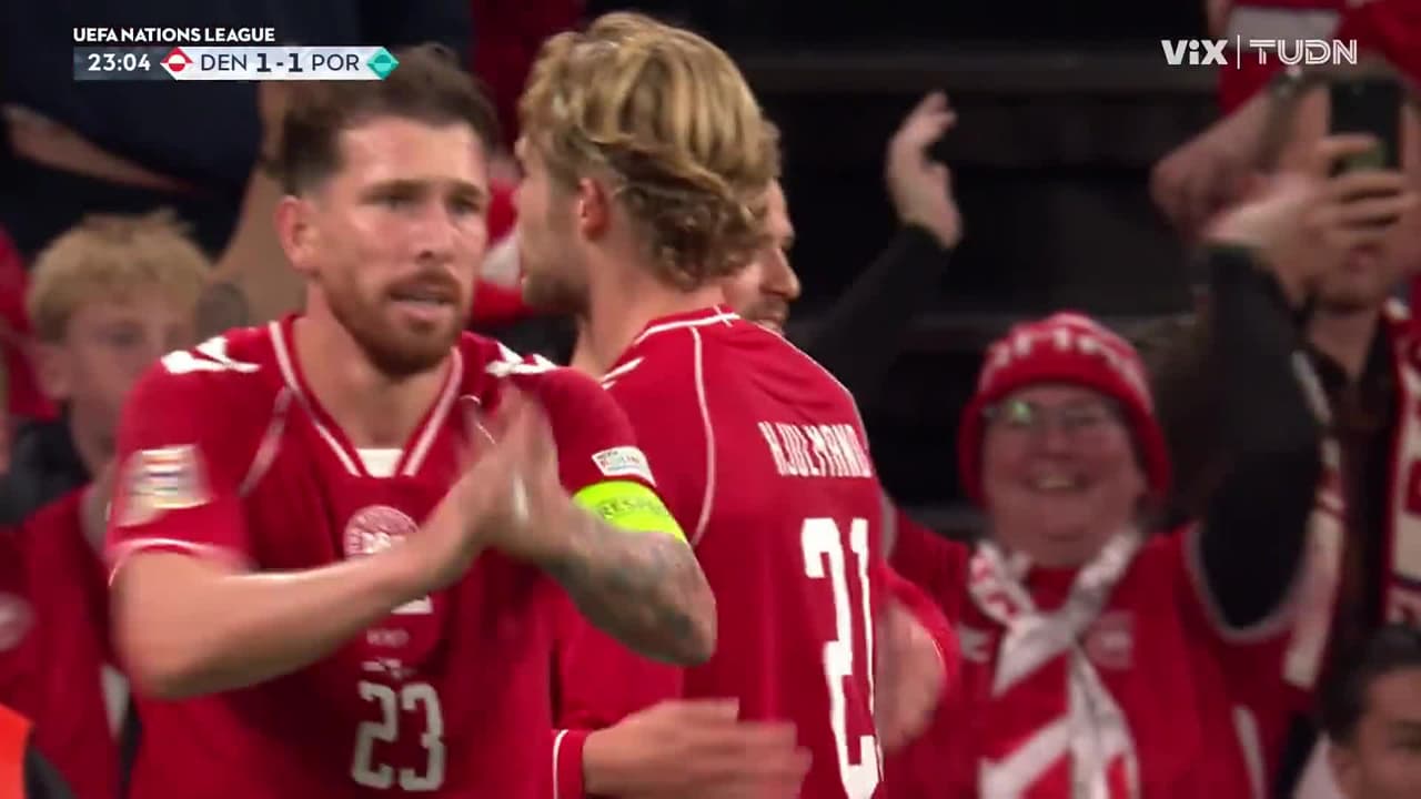 ¡Golazo de Dinamarca! Damsgaard saca un misil y empata el partido ante Portugal