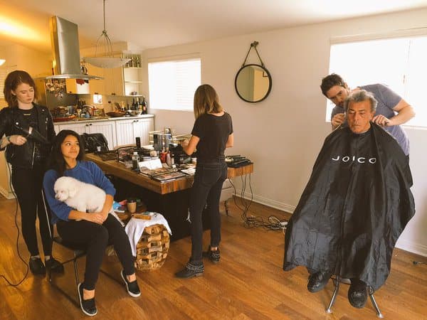 Gina Rodríguez y su papi poniéndose guapos.