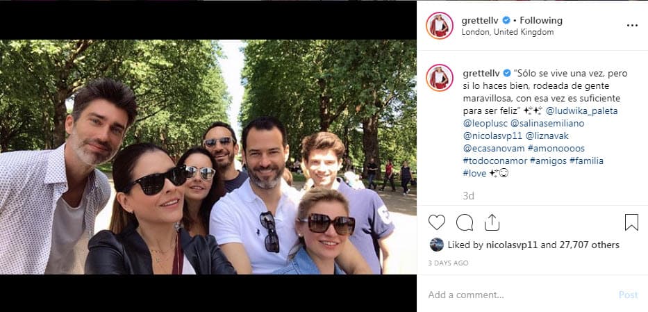 Además, se reunió con Ludwika Paleta y con su esposo, Emiliano Salinas Occelli, el hijo del expresidente mexicano Carlos Salinas de Gortari, en Londres.