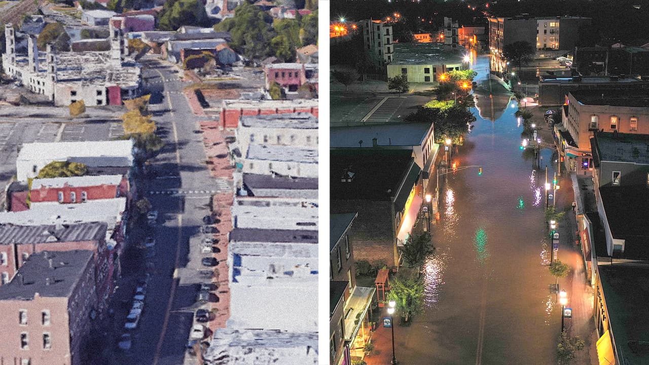 En fotos: Antes y después de las inundaciones en el noreste de EEUU 