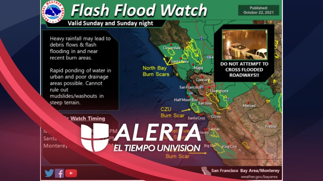 Emiten advertencia por riesgo de inundación para estas zonas del norte de California