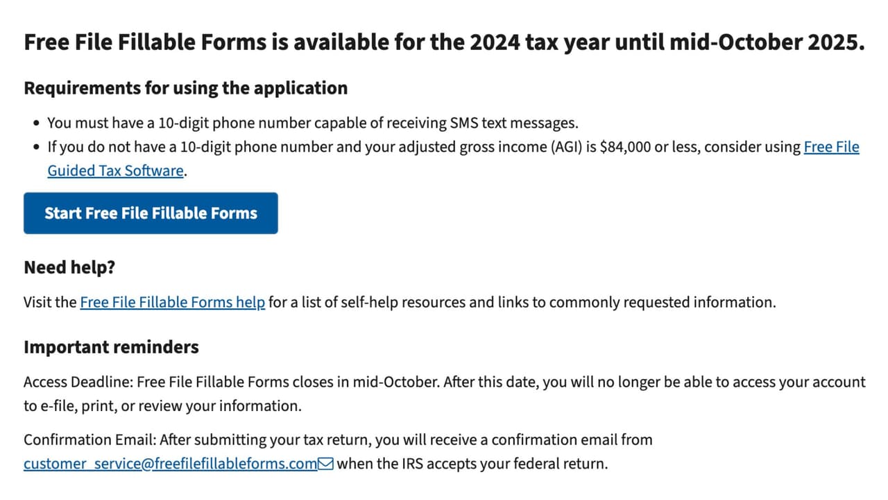 <h2 class="cms-H2-H2">Si no calificas para usar Direct File, también existe la herramienta Free File</h2>
<br>Dirígete a esta página del IRS: https://www.freefilefillableforms.com/home/default.php.