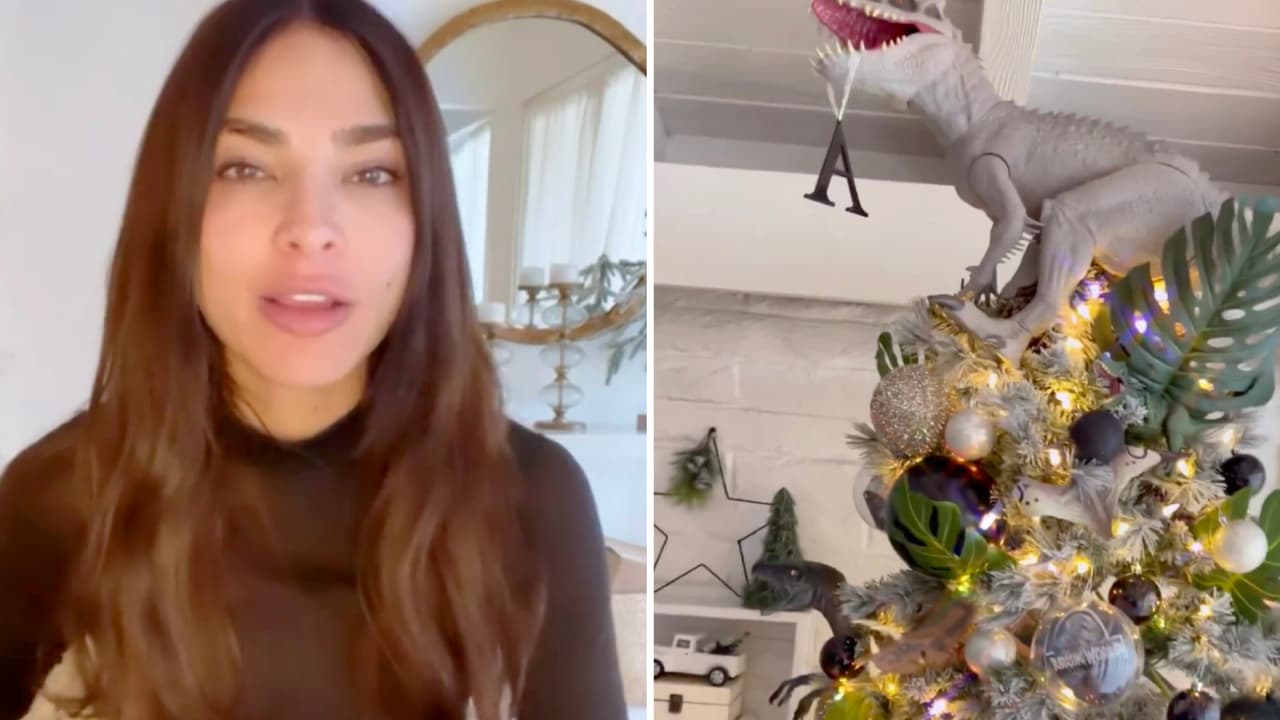 Alejandra Espinoza decora su árbol con dinosaurios por Matteo y los fans arman revuelo