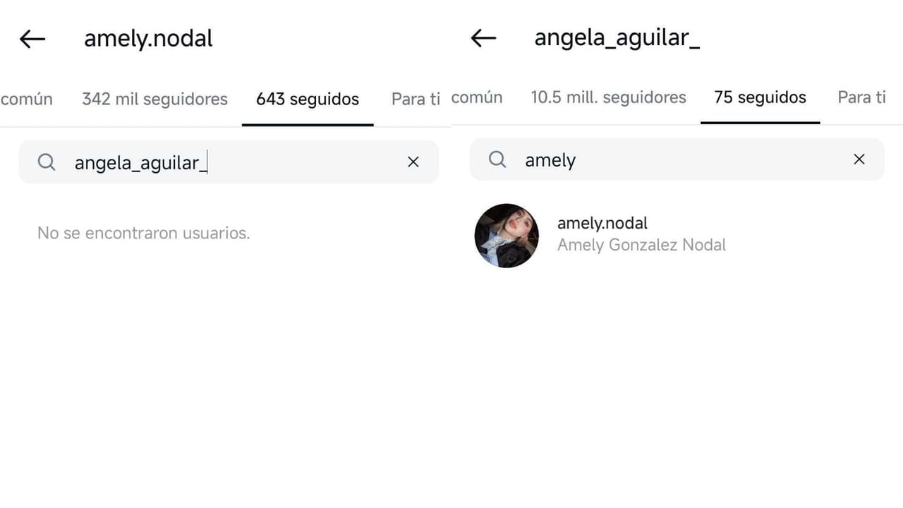 Hermana de Nodal no sigue a Ángela Aguilar en Instagram.