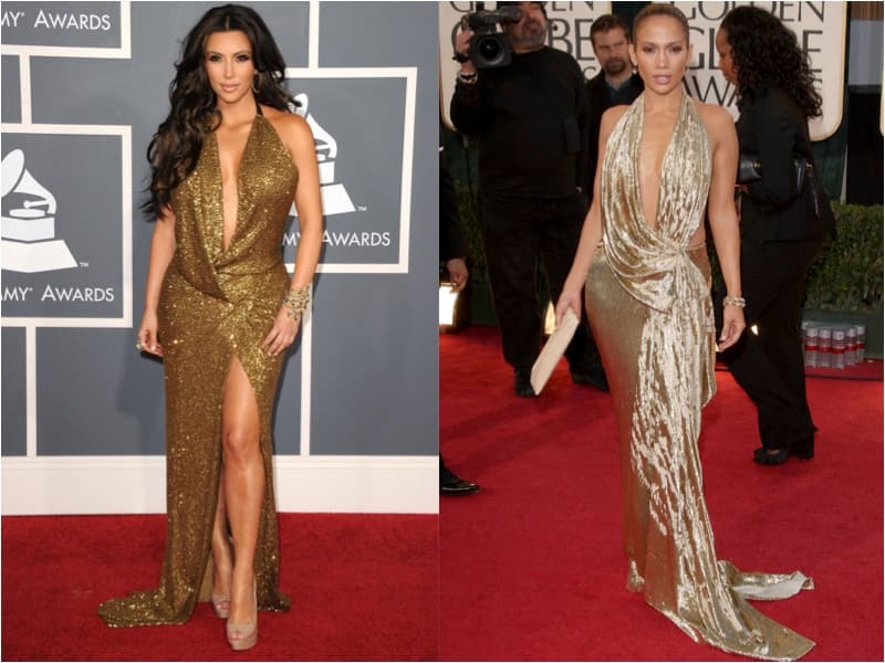 Y es que Kate del Castillo no es la primera que ha seguido la línea marcada por Jennifer López, como es el caso de Kim Kardashian quien lució en los premios Grammy un look casi exacto al que usó JLo dos años antes.