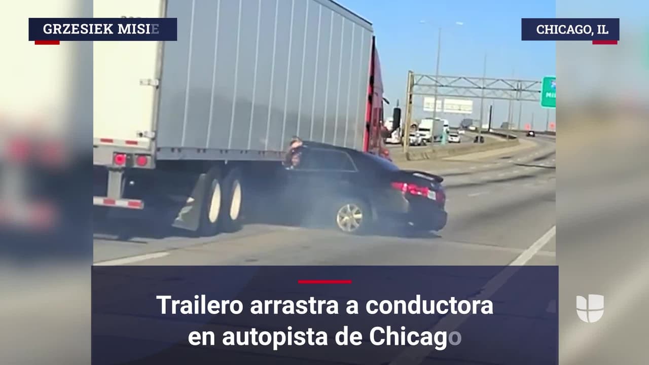 Arrastra con tráiler a conductora en autopista de Chicago