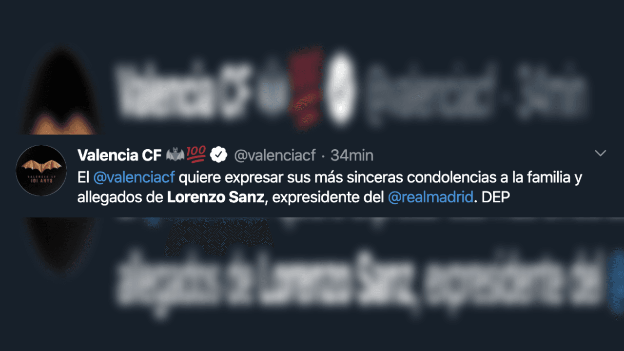 El madridismo reacciona y otorga sus condolencias a Lorenzo Sanz, quien falleció con 76 años a causa del coronavirus.