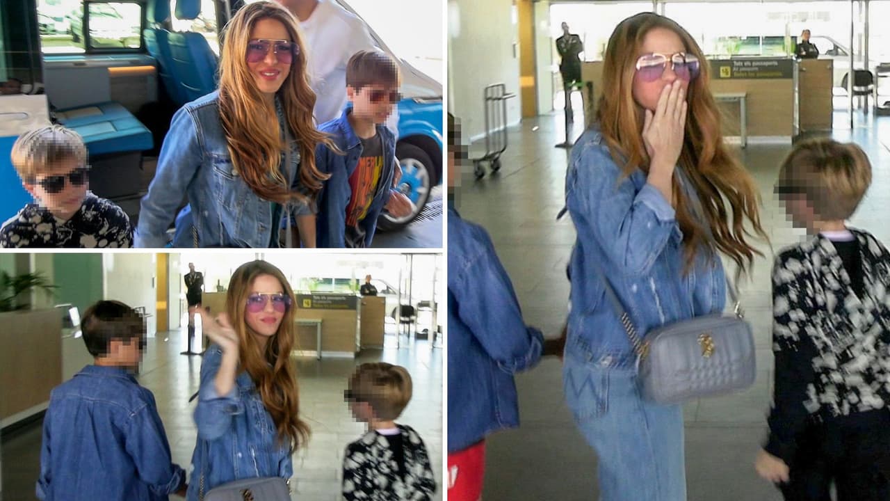 Shakira a su llegada al aeropuerto de Barcelona.