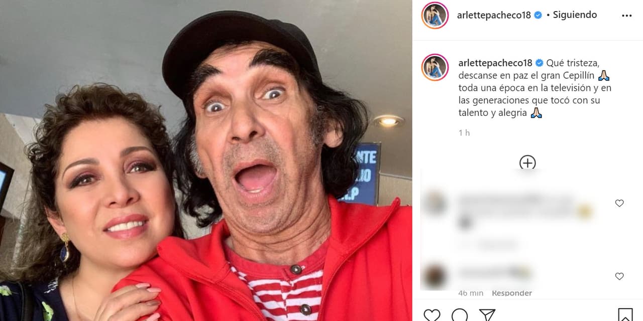 Arlette Pacheco compartió esta foto con él: "
<b><a href="https://www.instagram.com/p/CMKmi8Yp6qp/?igshid=f9lapbowu11b" target="_blank">Toda una época en la televisión</a></b> y en las generaciones que tocó con su talento y alegría", escribió.