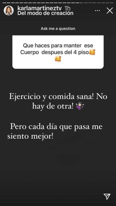 Con el paso del tiempo, la conductora se ha mantenido enfocada en llevar una vida mucho más saludable y sentirse plena con base en ejercicio y buena alimentación.