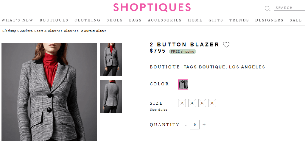 De acuerdo con la tienda de ropa femenina 
<a href="https://www.shoptiques.com/products/2-button-blazer" target="_blank">Shoptiques</a>, la chaqueta que utilizó Kate tiene un costo de $795 dólares.