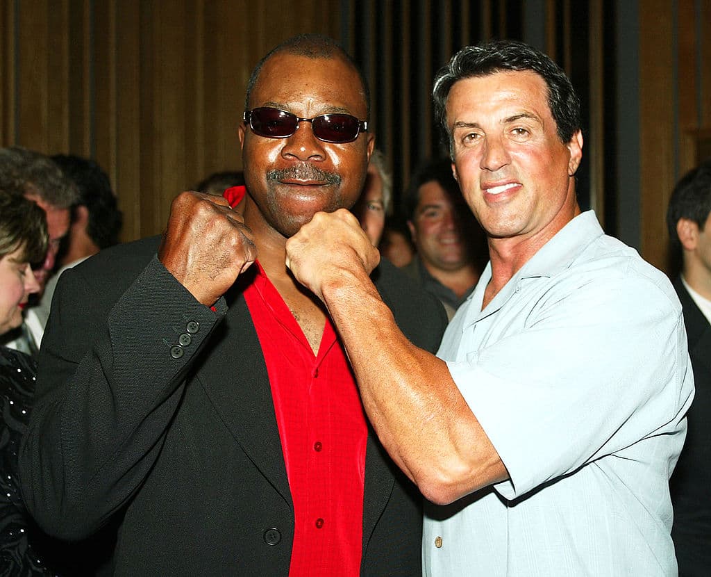 Carl Weathers y Stallone en agosto de 2003.