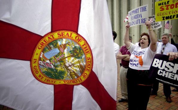 Manifestantes en Gore v Bush Florida 2000