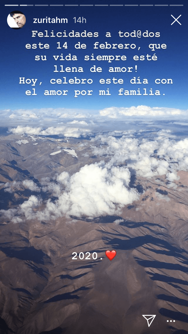 "¡Felicidades a todos y todas este 14 de febrero, que su vida esté llena de amor! Hoy celebro este día con el amor por mi familia", escribió el también productor.
<br>