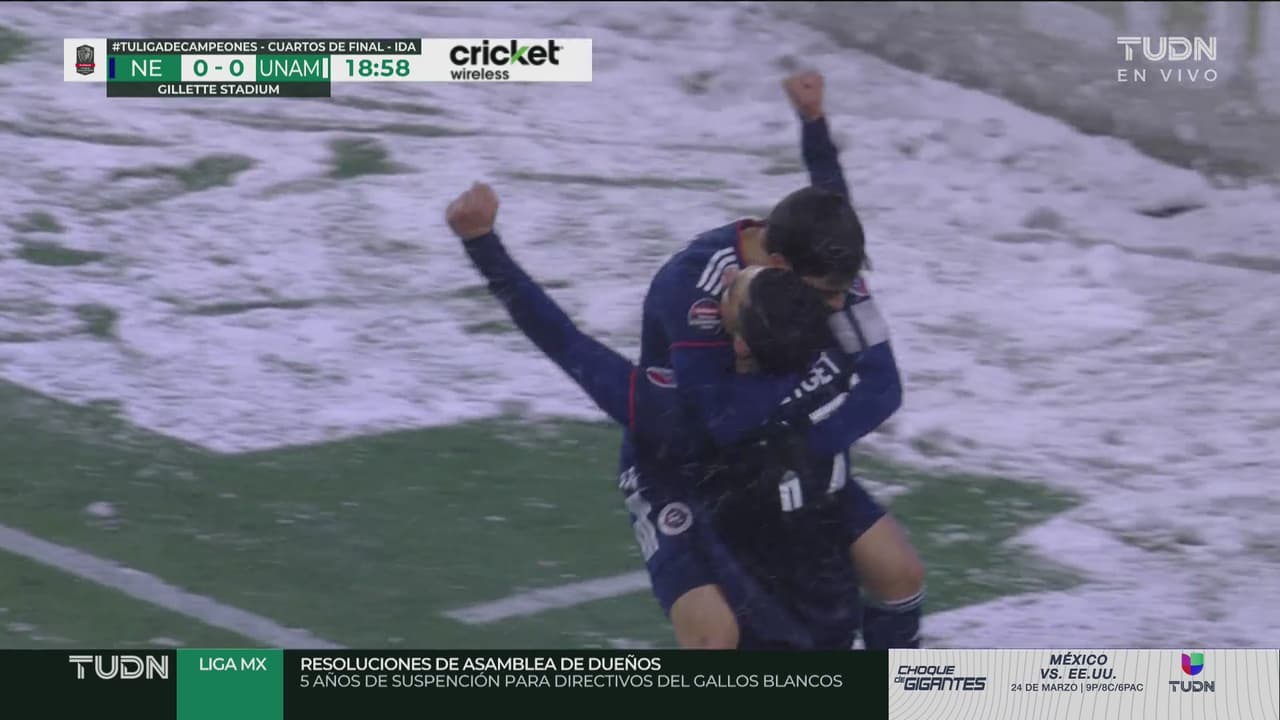 ¡Gol de New England! Sebastián Lletget marca el 1-0 sobre Pumas