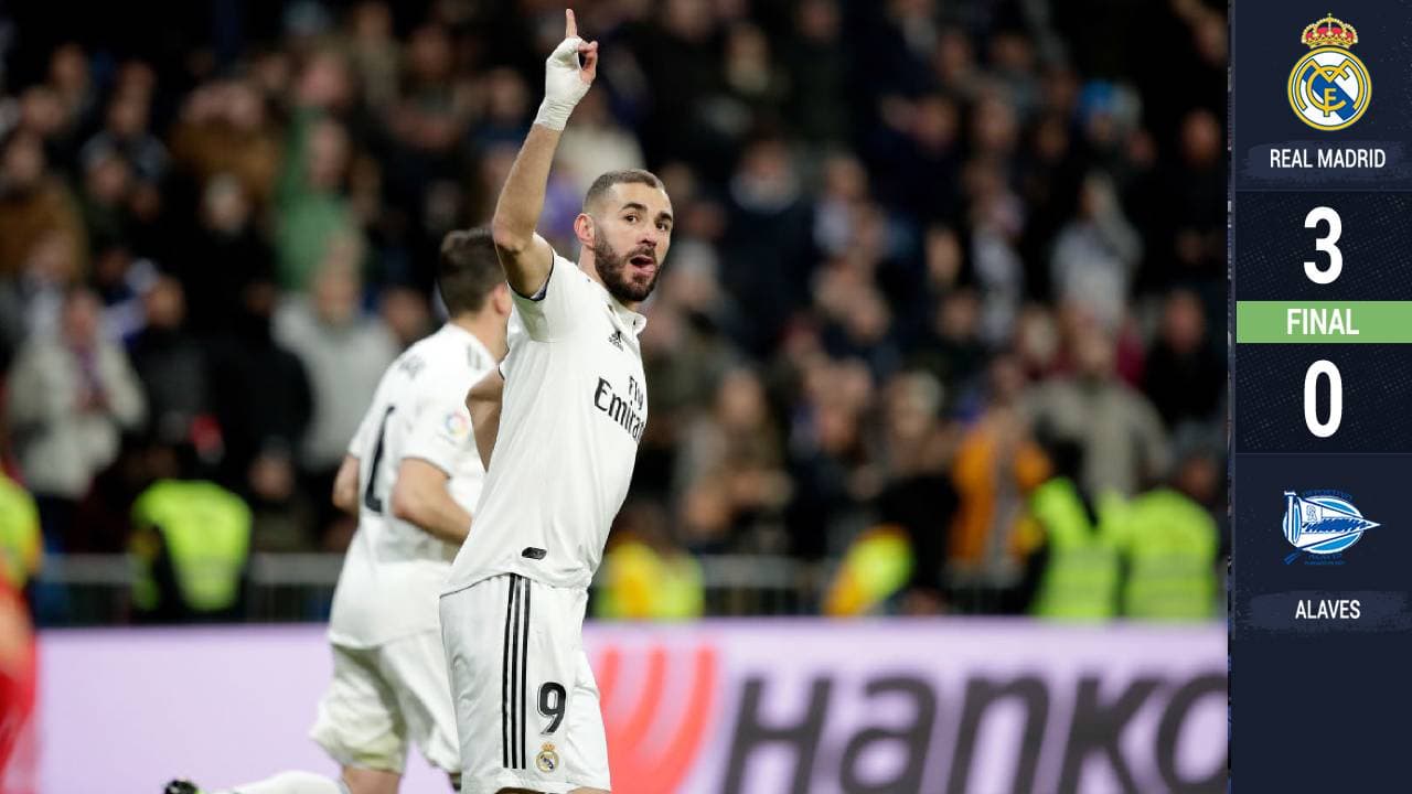 Real Madrid venció al Alavés y le recortó distancia al Barcelona en España