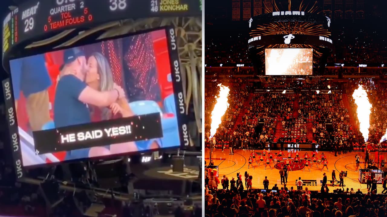 En video: Una mujer pide matrimonio a su novio durante un partido de básquetbol