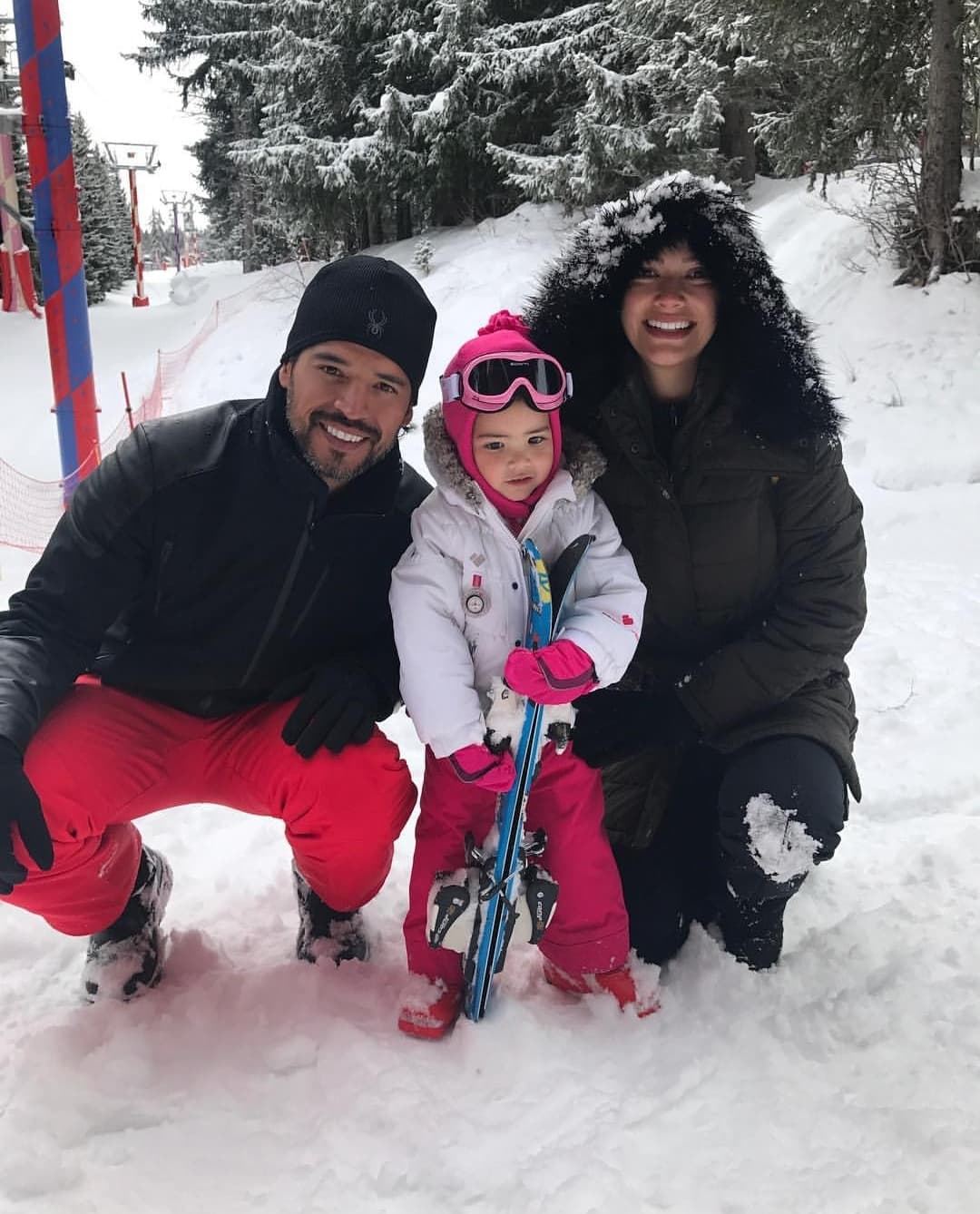 Giulietta también disfruta esquiar en familia. Tal como lo hicieron en White Mountains, New Hampshire.