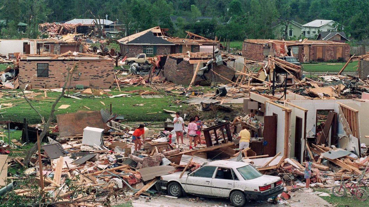 Daños creados por el huracán Andrés en Florida, en 1992.