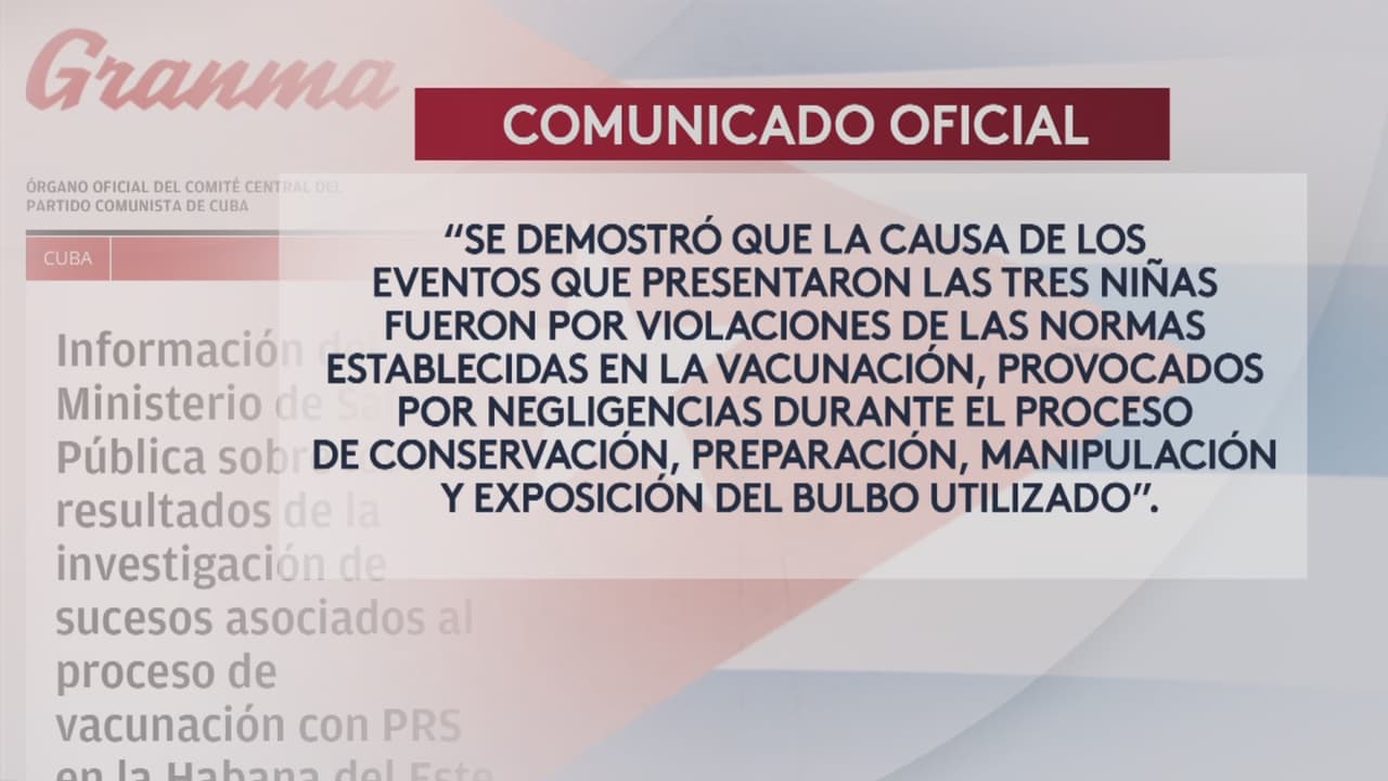 Así se defendió el Ministerio de Salud de Cuba por la trágica muerte de la niña, a la que muchos atribuyen un fallo en la vacuna. La compañía de la India que fabrica esas vacunas ya ha sido denunciada antes por otros casos en los que han muerto niños. 
<br>