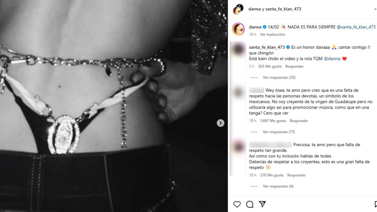 Danna fue criticada por usar una Virgen de Guadalupe en su tanga.