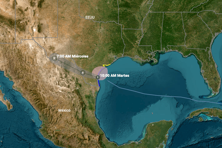 Harold se convierte en depresión tropical tras tocar tierra en el sur de Texas donde aún se esperan fuertes lluvias y vientos