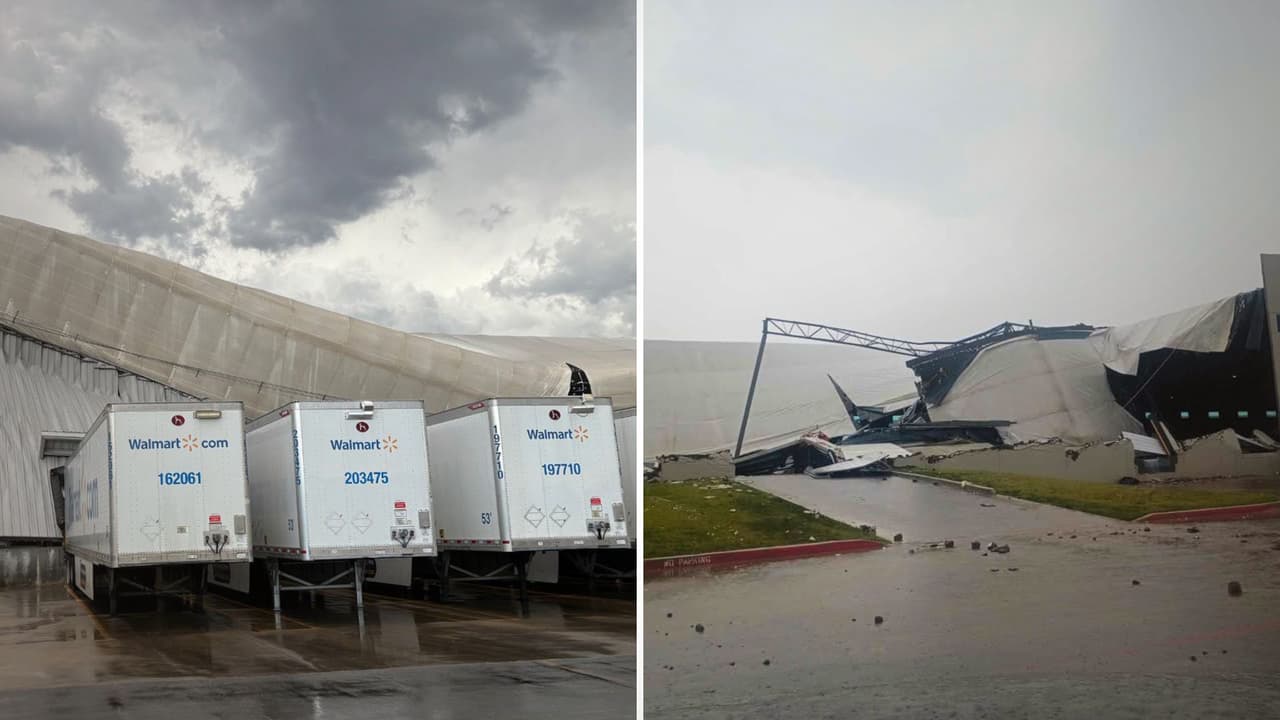 Tormenta severa en Sanger causa una muerte y daños en Walmart y casas rodantes