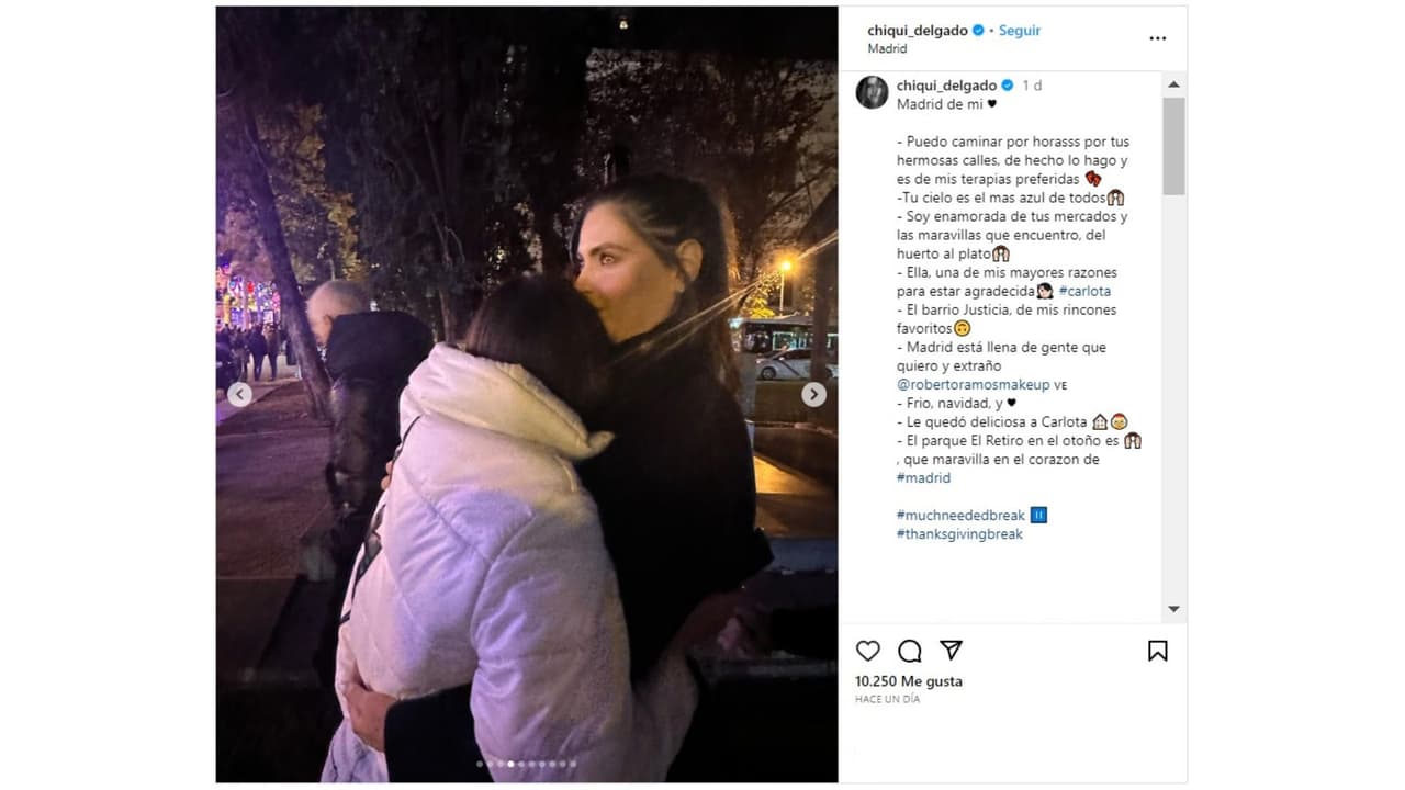 'Chiqui' Delgado se mostró siendo cariñosa con su hija menor, Carlota.