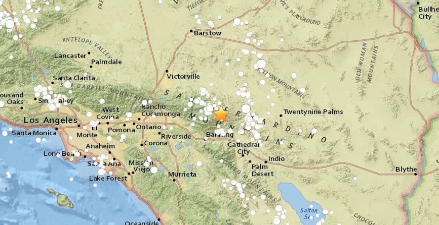 Sismo de 3.9 sacudió la zona de Morongo Valley en California