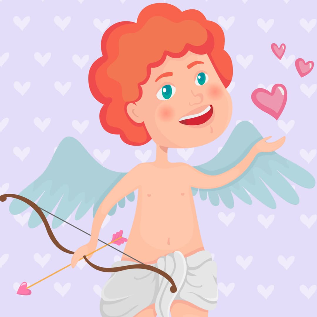 Ayudado por Céfiro, el dios del viento del oeste, Cupido hace que Psique llegue volando suavemente a un palacio lujoso en medio de la nada, rodeado de vegetación y lleno de todos lujos. Ahí, la chica quedó sola habitando el lugar, y por las noches era visitada por Cupido, quien mantuvo su presencia e identidad siempre oculto de Psique.