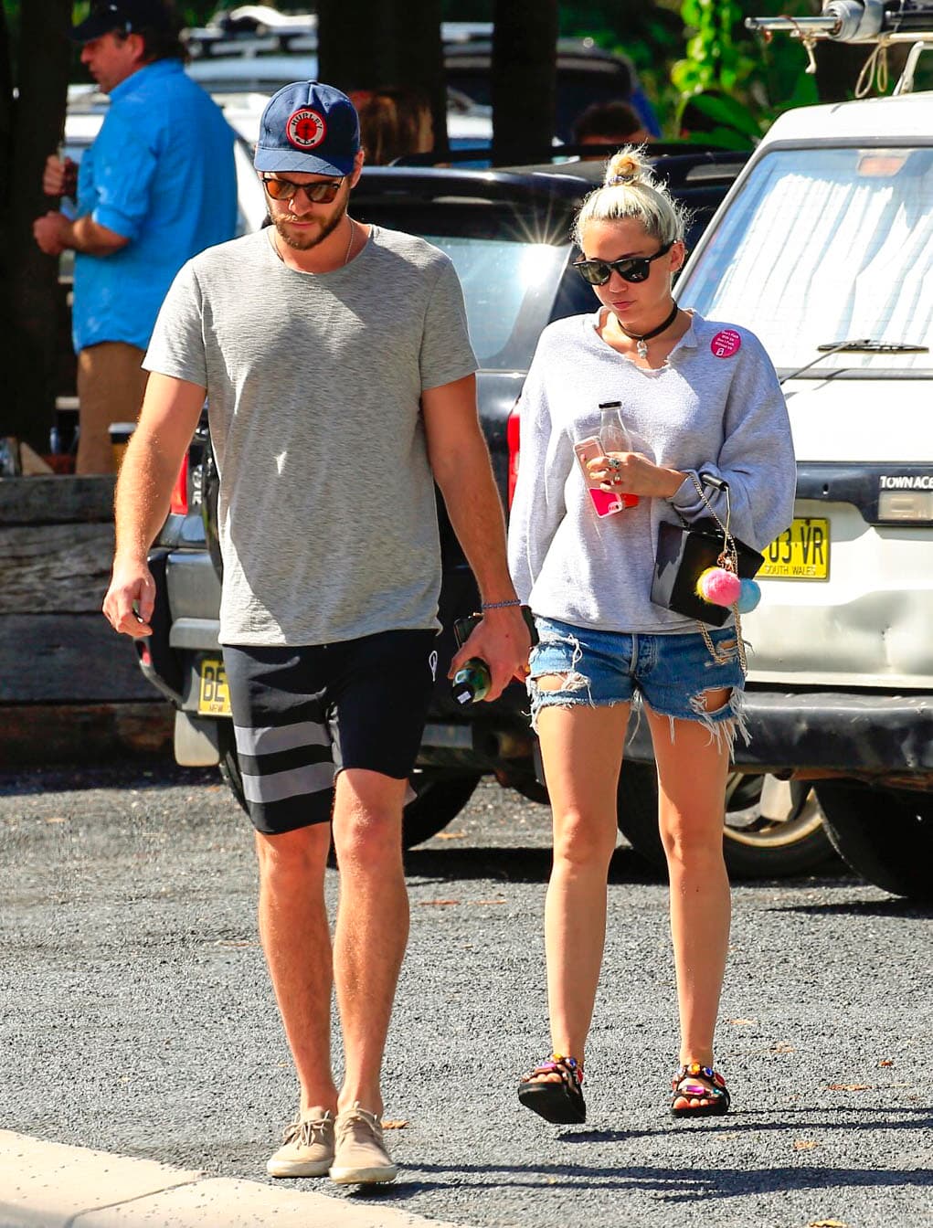 La pareja fue captada al salir de un restaurante.