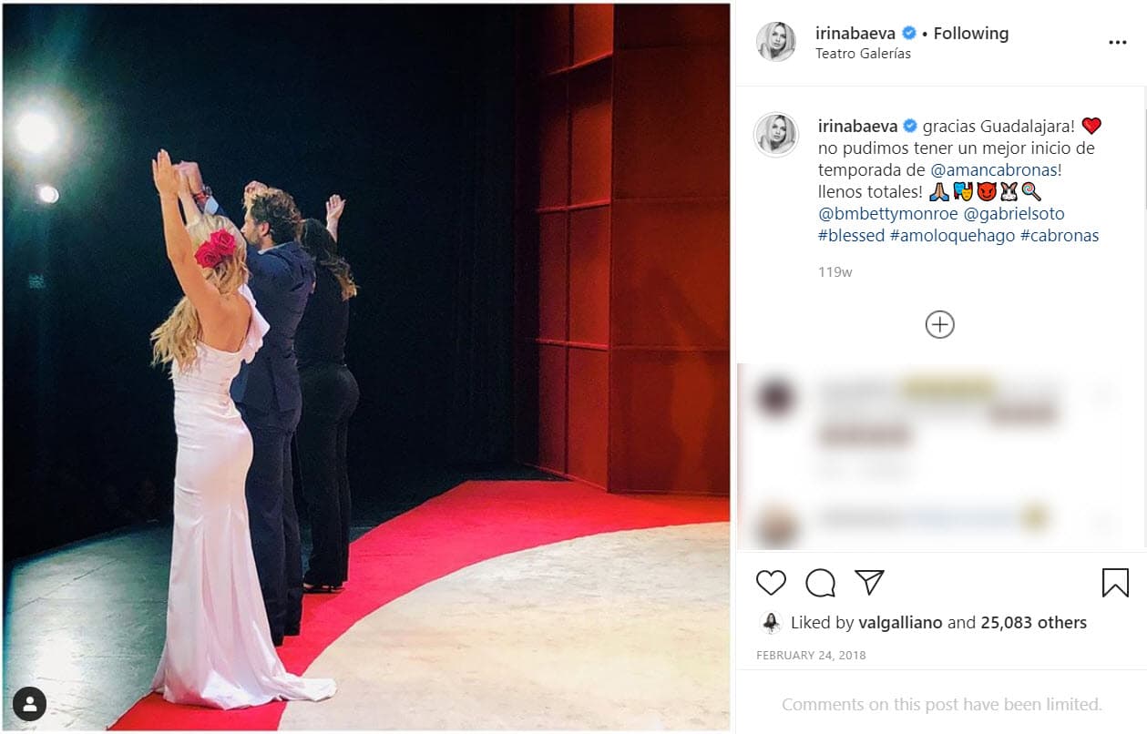 En diciembre de ese año, Irina Baeva reveló a Univision que 
<b>el 'emoji' era por <a href="https://www.univision.com/famosos/gabriel-soto-felicita-a-geraldine-bazan-en-el-dia-de-las-madres-y-a-irina-baeva-la-llama-la-mamacita-mas-mamacita-fotos">un chiste entre ellos</a></b> que nació en la obra de teatro 'Por qué los hombres aman a las cabronas', en la que trabajaron juntos en 2016. 
<br>