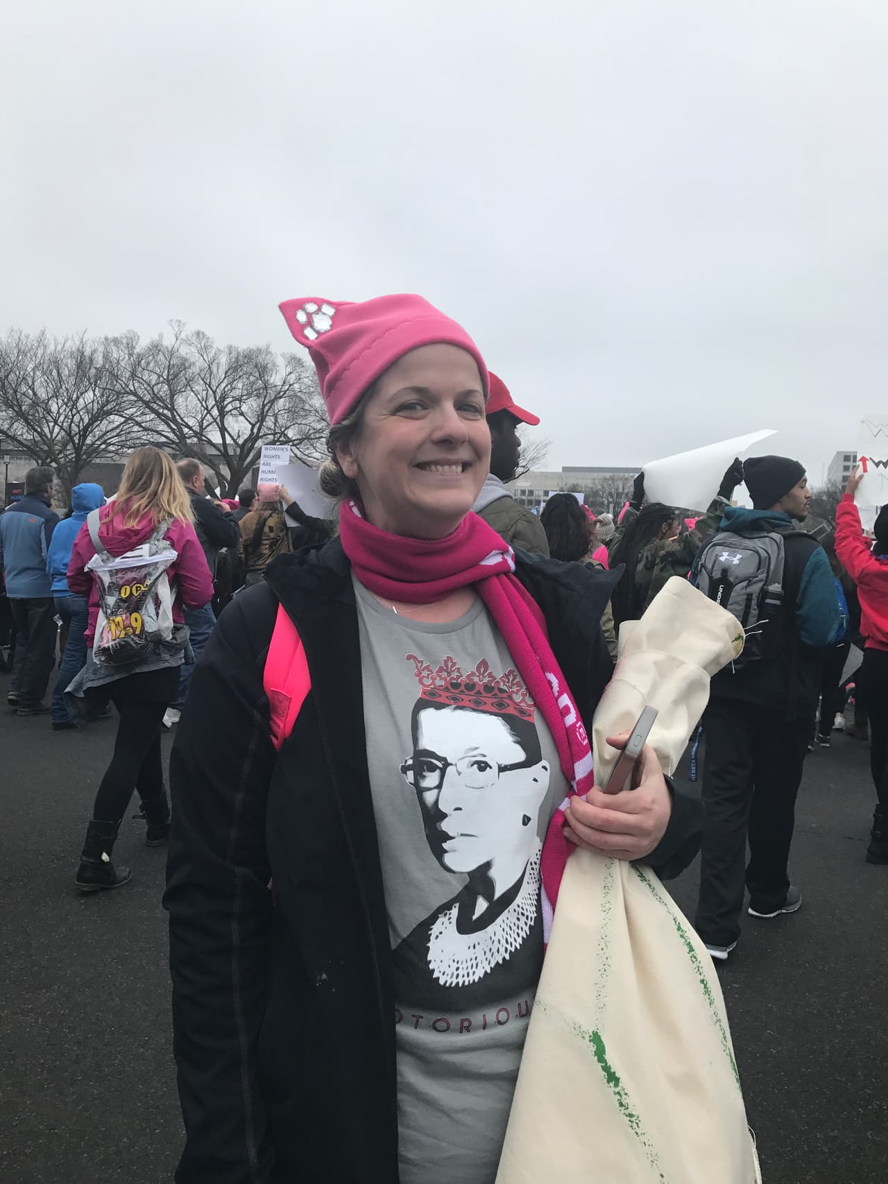 Molly Wallace en el mall de Washington durante la marcha.