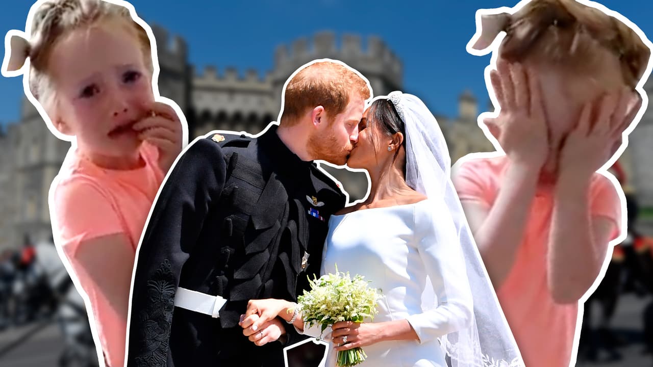 El disgusto más viral del año: esta niña cuando se enteró de que no podía ir a la boda de Meghan y Harry