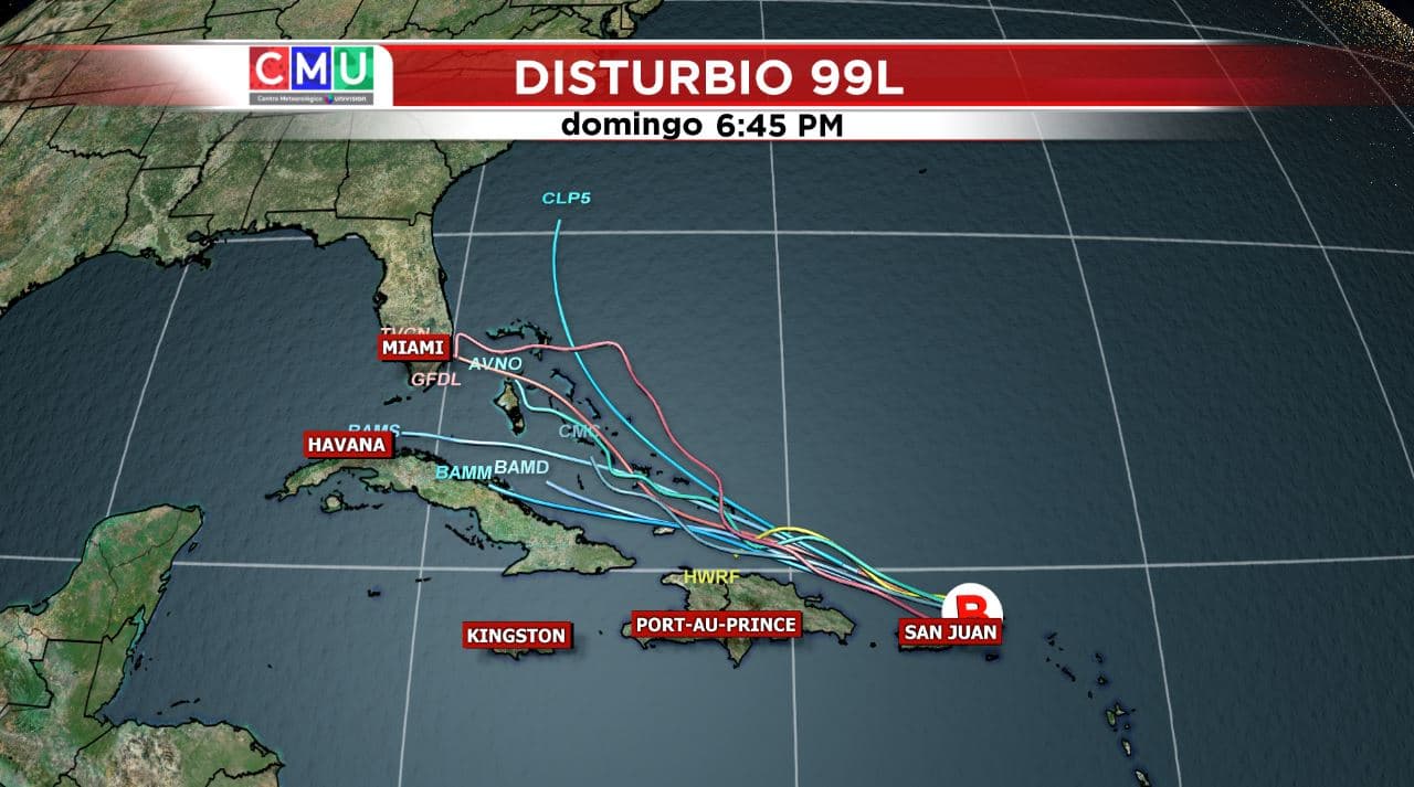 Los modelos espaguetis siguen enviando la depresión tropical hacia la Florida donde podría llegar este fin de semana. Si se mantiene esta trayectoria, los acumulados de lluvia al norte de Cuba y luego en el este de la península de la Florida podrían ser notables.
<br>