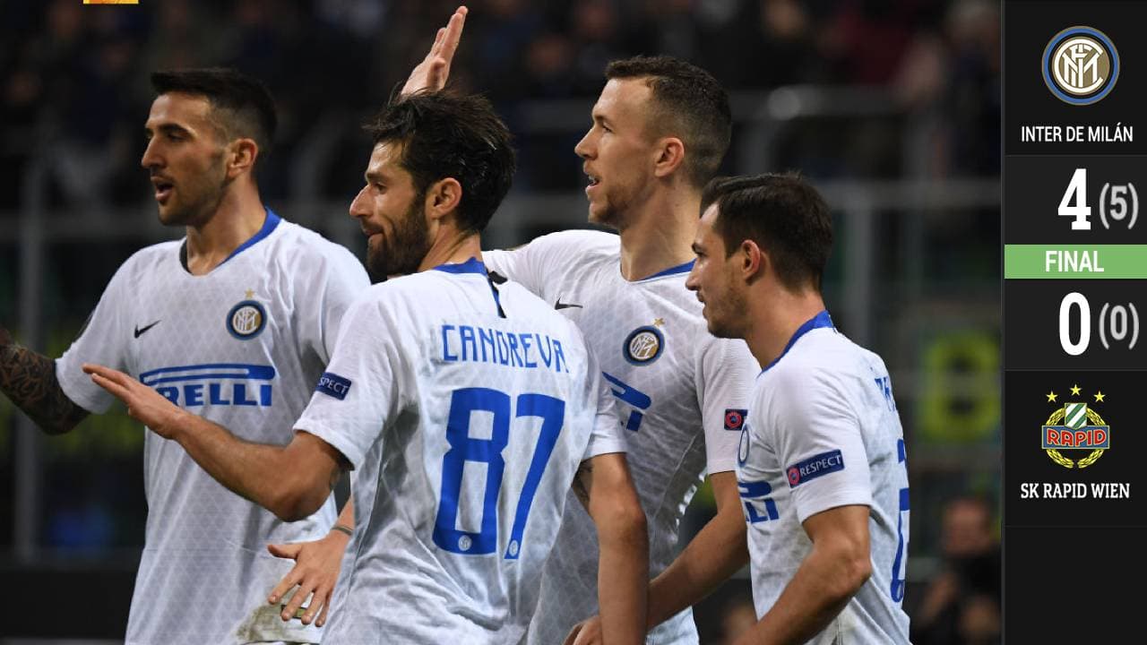 Inter de Milán venció sin problemas al Rapid Viena y está en Octavos de Final